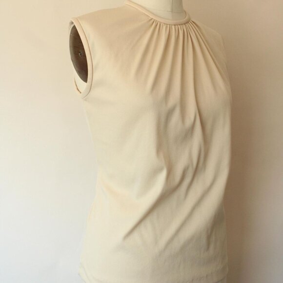 Vintage 1970s 1980s Blouse, Teddi Sleeveless Shirt with Gathers - Picture 6 of 10